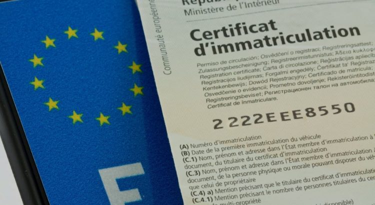 Certificat immatriculation VW